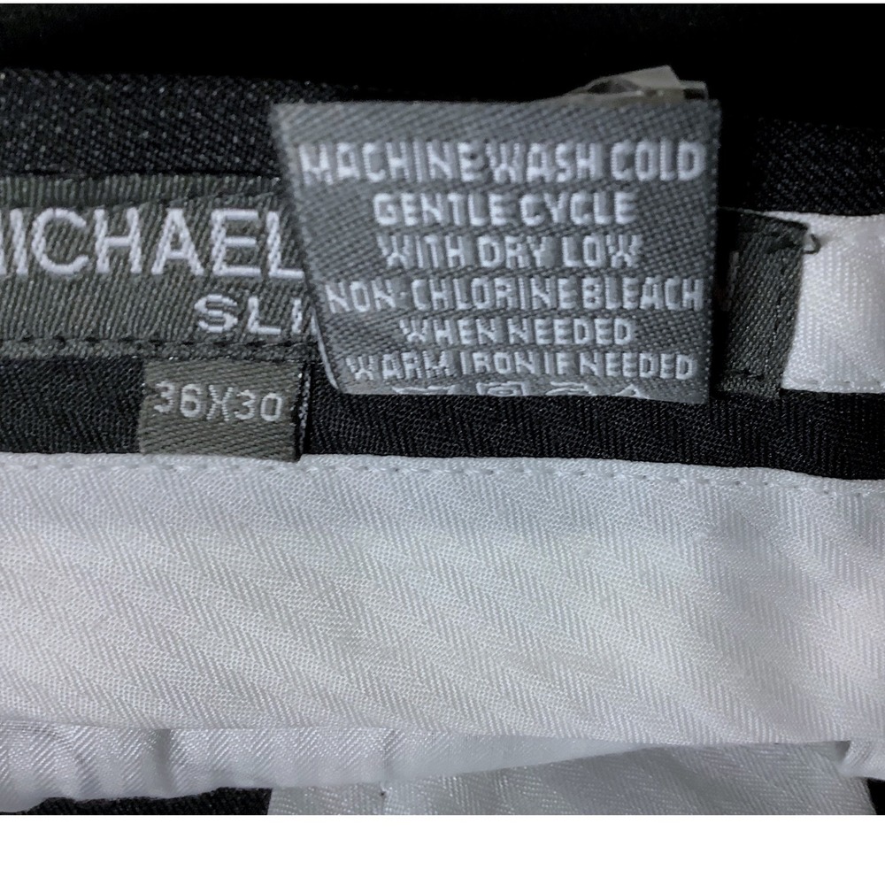 NWOT Michael Brandon Slim Fit Dress Pants Men's 36x30 Black Polyester Business - Picture 4 of 8